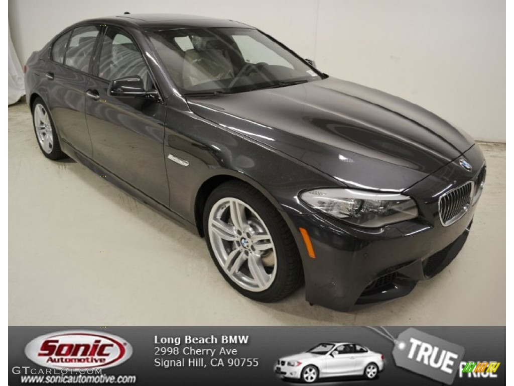 2013 5 Series 535i Sedan - Dark Graphite Metallic II / Oyster/Black photo #1