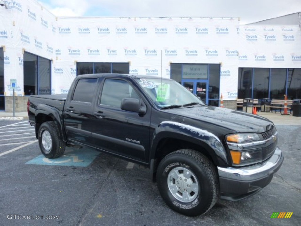 2005 Colorado LS Crew Cab 4x4 - Black / Very Dark Pewter photo #1