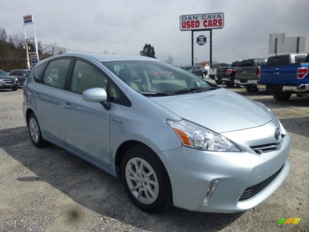 2012 Prius v Three Hybrid - Clear Sky Blue Metallic / Bisque photo #1