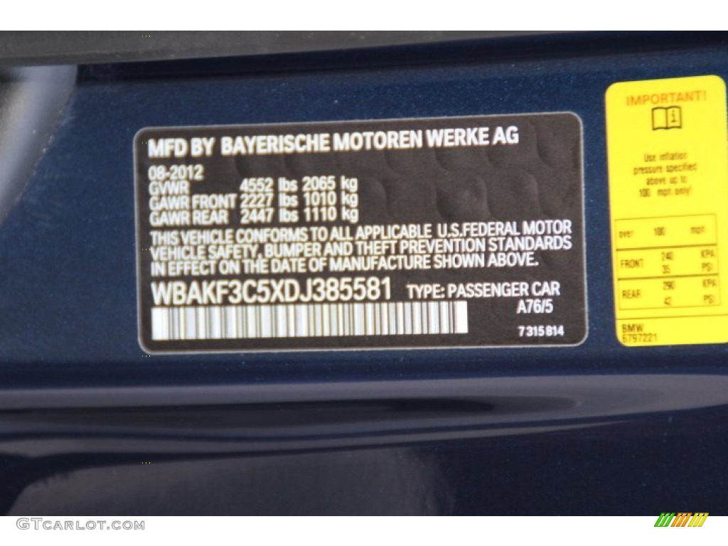 2013 3 Series 328i xDrive Coupe - Deep Sea Blue Metallic / Oyster photo #32