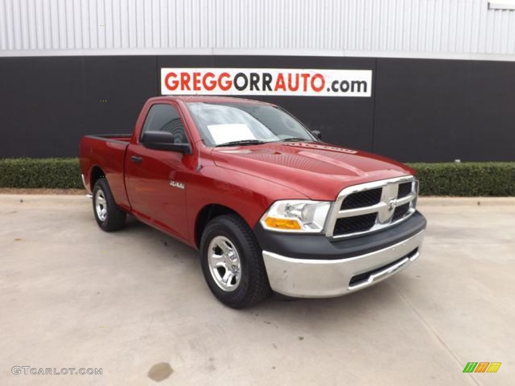 2010 Ram 1500 ST Regular Cab - Inferno Red Crystal Pearl / Dark Slate/Medium Graystone photo #1