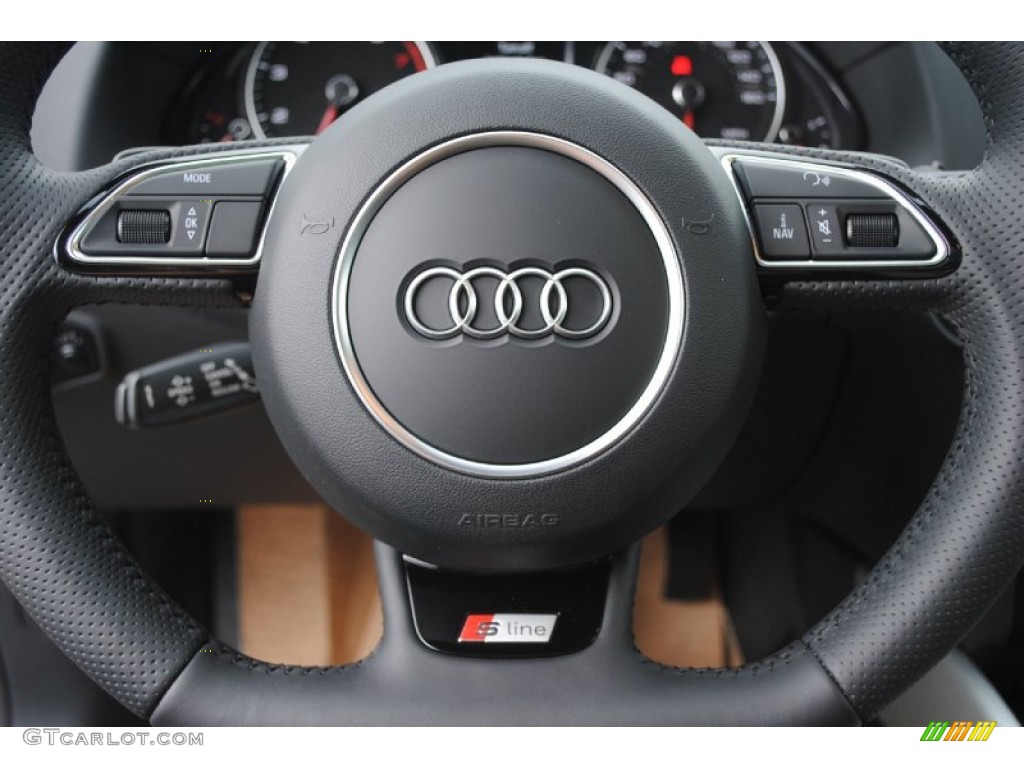 2013 Audi Q5 3.0 TFSI quattro Black Steering Wheel Photo #78749225