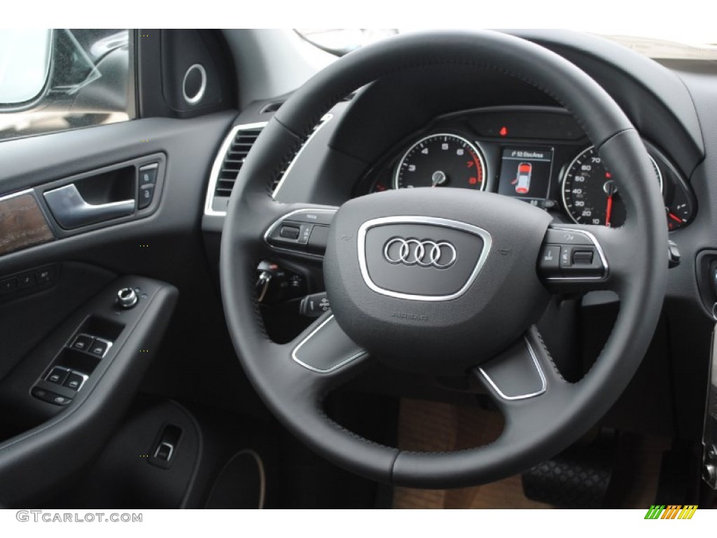 2013 Audi Q5 3.0 TFSI quattro Black Steering Wheel Photo #78751028