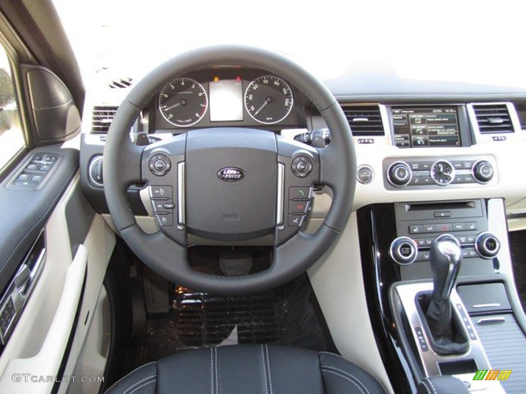 2013 Land Rover Range Rover Sport Supercharged Ivory/Ebony Steering Wheel Photo #78752522