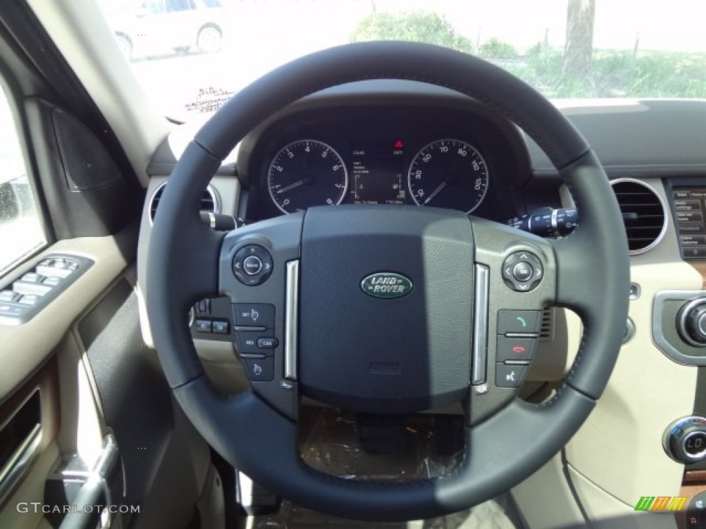2013 Land Rover LR4 HSE Almond Steering Wheel Photo #78753185