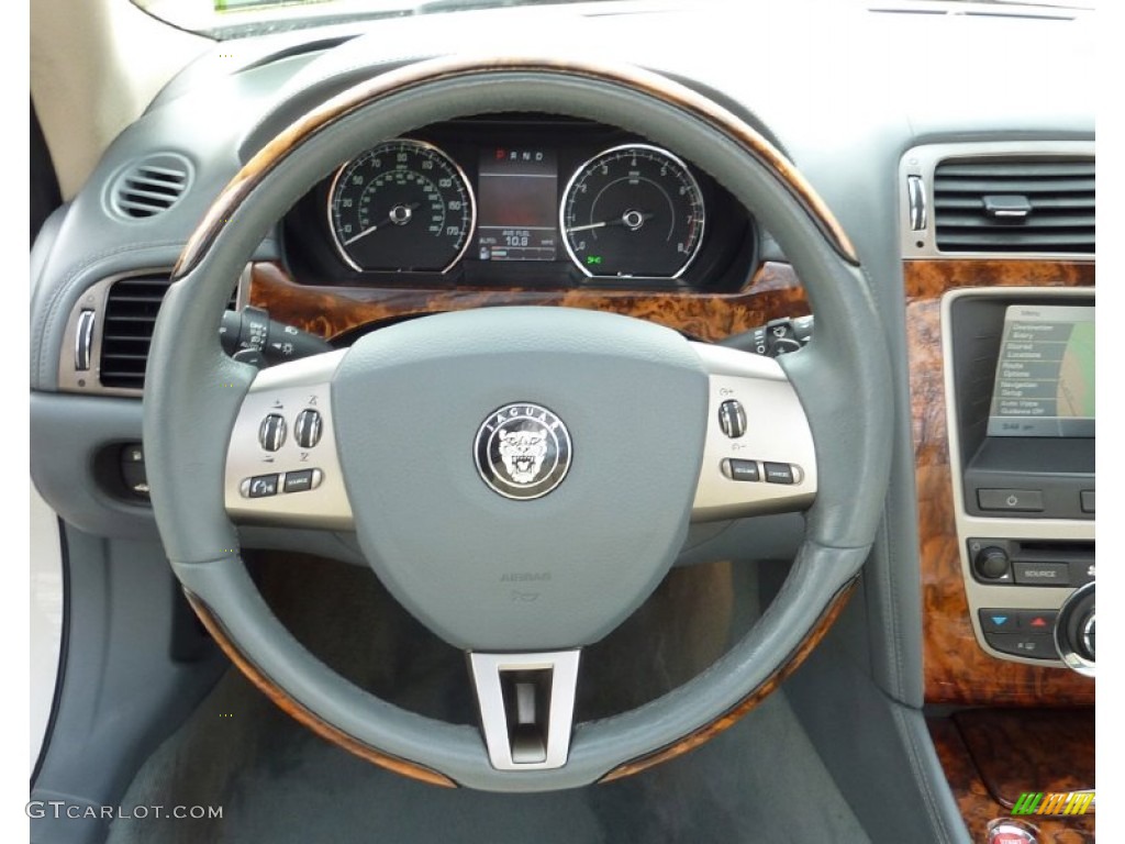 2007 Jaguar XK XK8 Convertible Caramel Steering Wheel Photo #78754679