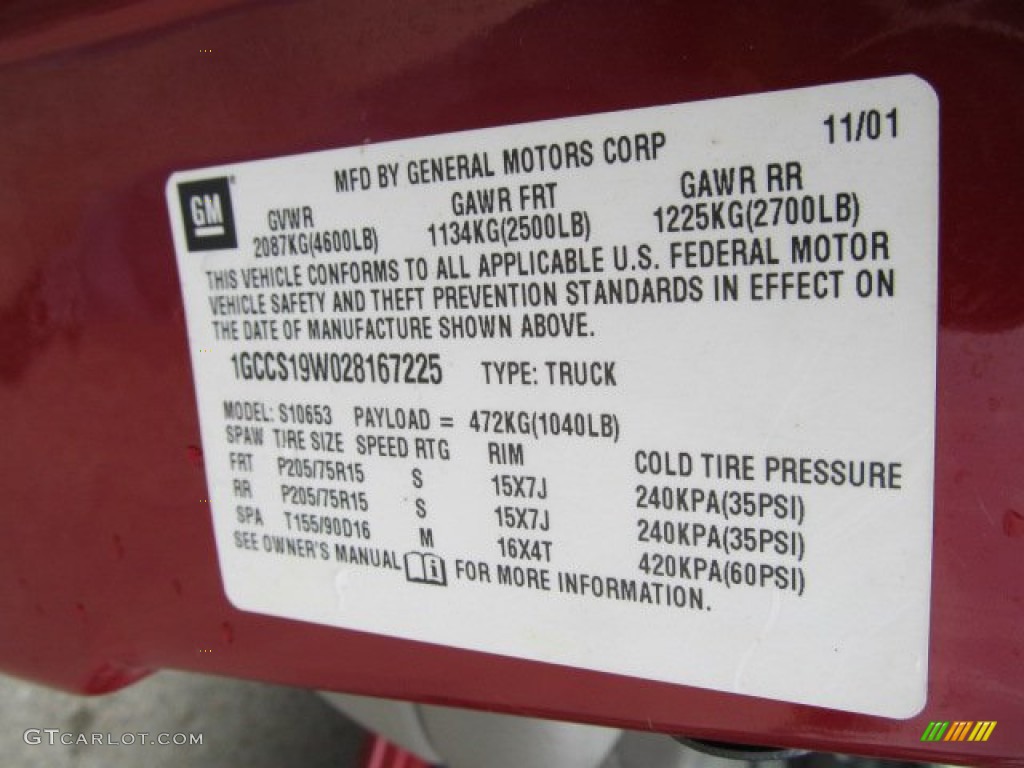 2002 S10 LS Extended Cab - Dark Cherry Red Metallic / Beige photo #20