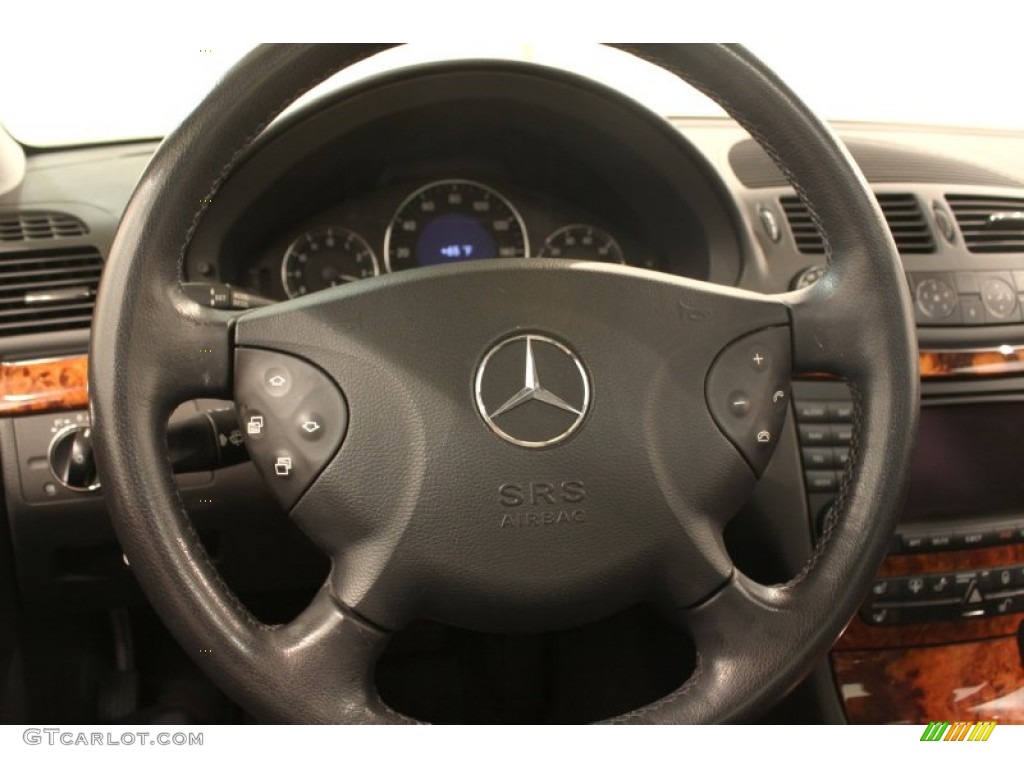 2004 Mercedes-Benz E 320 4Matic Sedan Charcoal Steering Wheel Photo #78757421