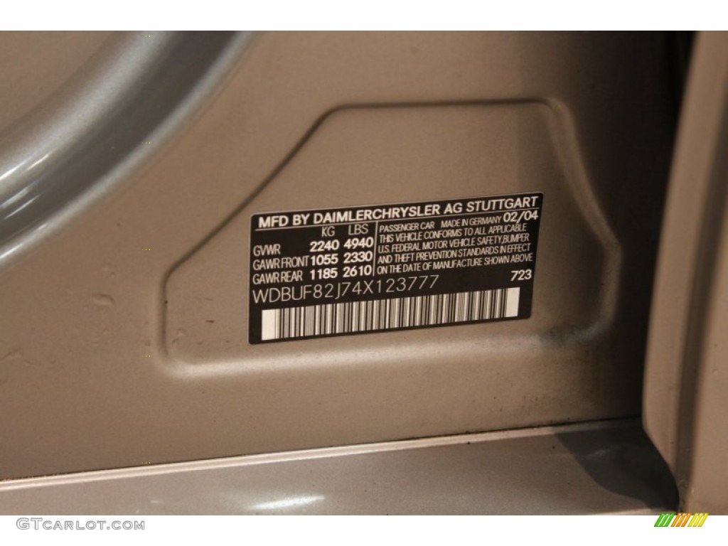 2004 E Color Code 723 for Pewter Silver Metallic Photo #78757520