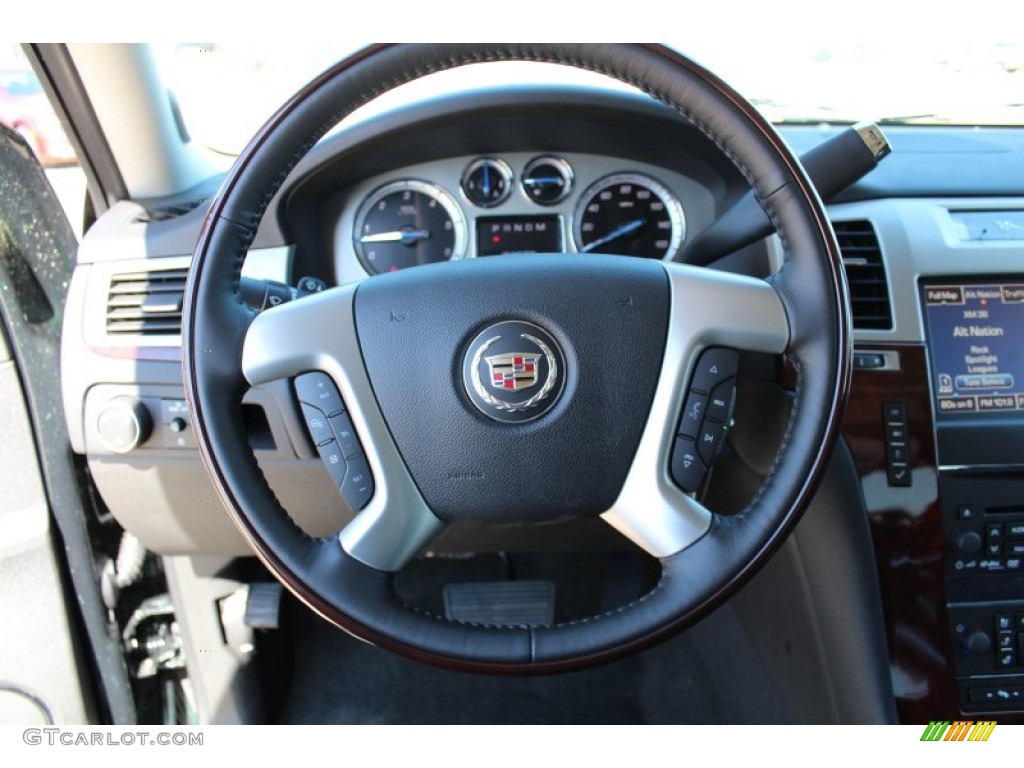 2013 Cadillac Escalade EXT Luxury AWD Ebony Steering Wheel Photo #78759440
