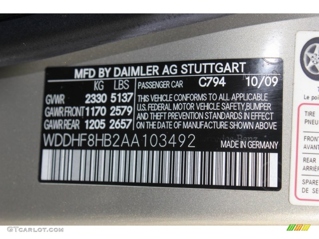 2010 E Color Code 794 for Pearl Beige Metallic Photo #78760123