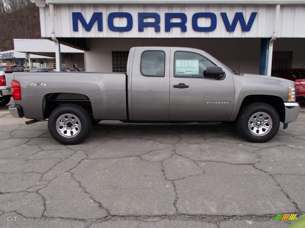 2013 Silverado 1500 Work Truck Extended Cab 4x4 - Graystone Metallic / Dark Titanium photo #1