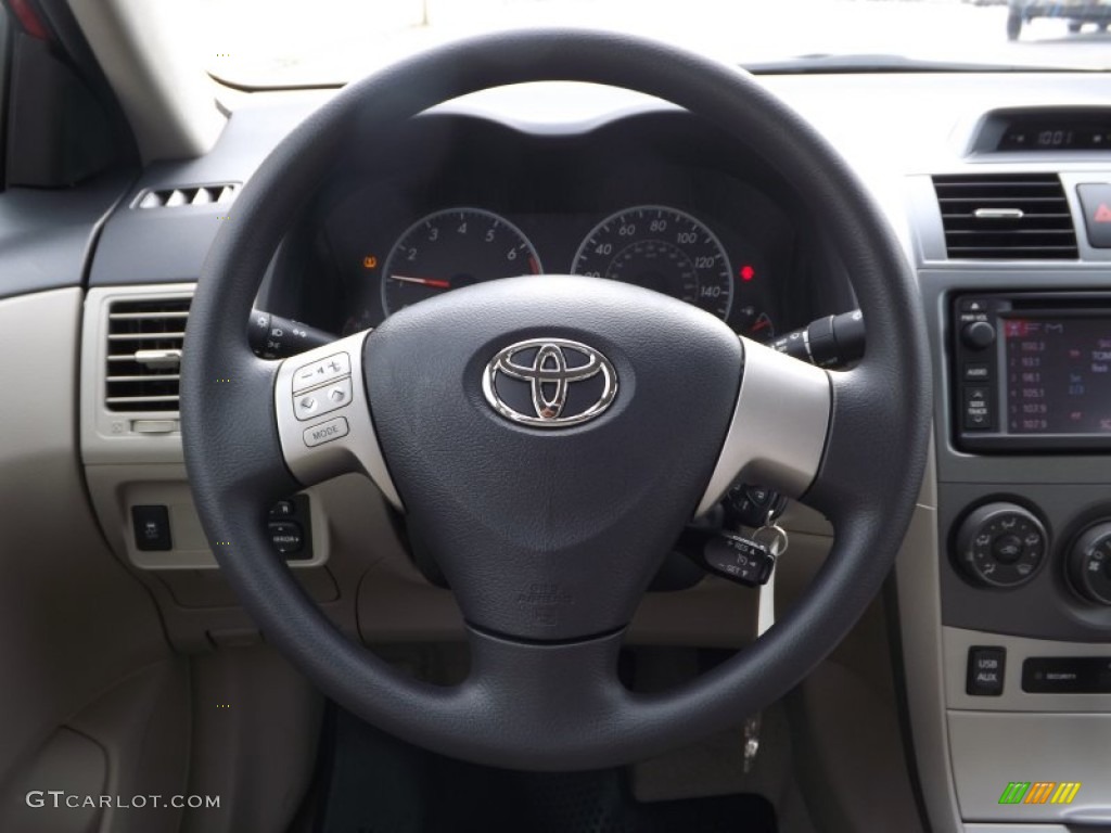 2013 Toyota Corolla LE Bisque Steering Wheel Photo #78762884