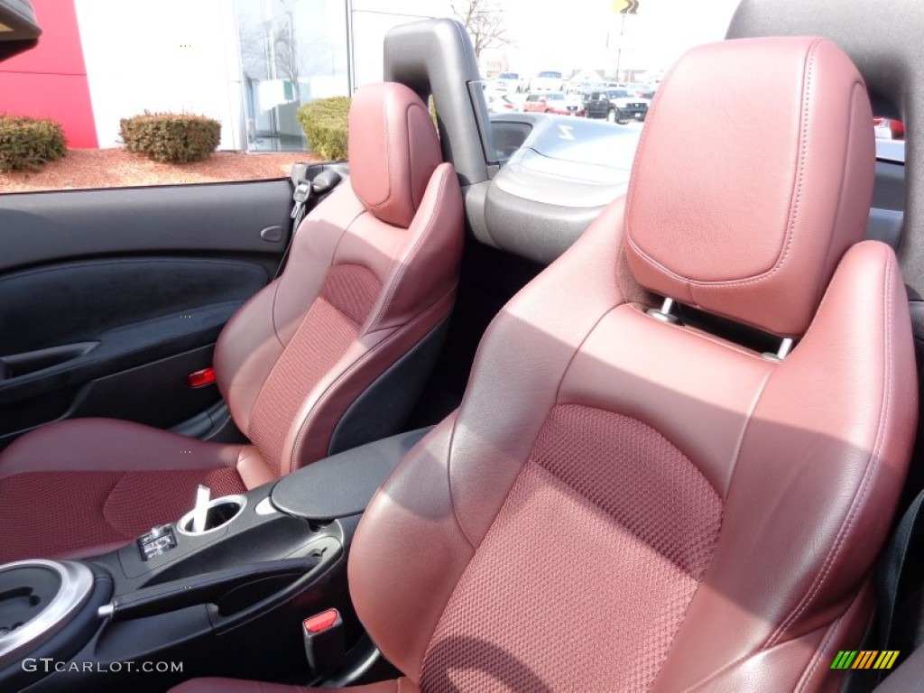 Wine Leather Interior 2010 Nissan 370Z Sport Touring Roadster Photo #78763343