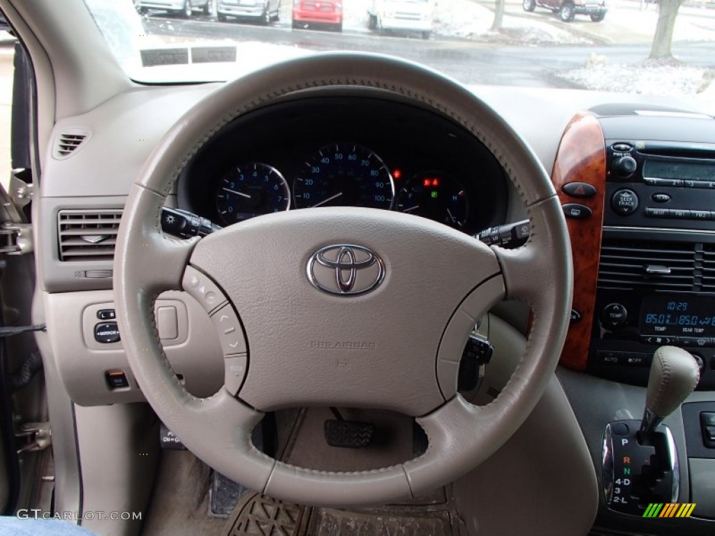 2006 Toyota Sienna XLE Taupe Steering Wheel Photo #78767039