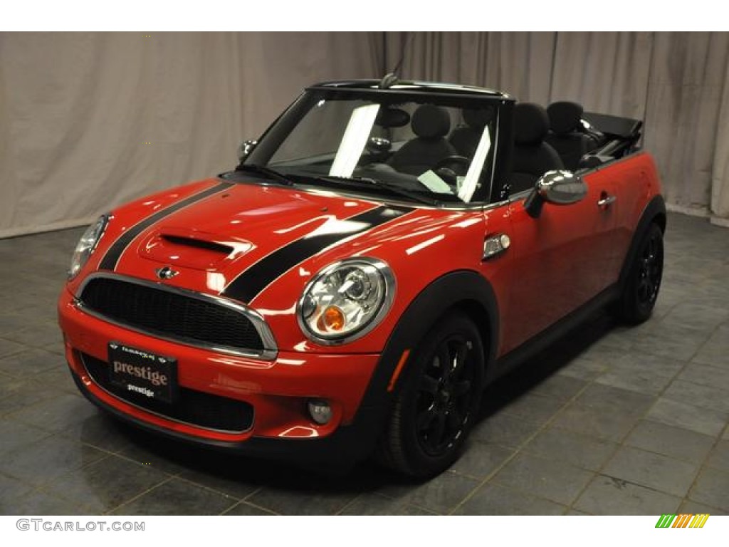 2009 Cooper S Convertible - Chili Red / Checkered Carbon Black/Black photo #1