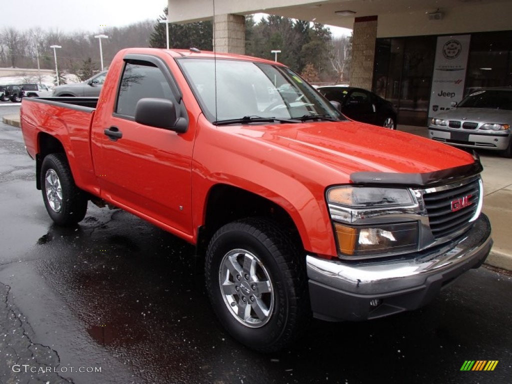 Red Orange Metallic 2009 GMC Canyon SLE Regular Cab 4x4 Exterior Photo #78768631