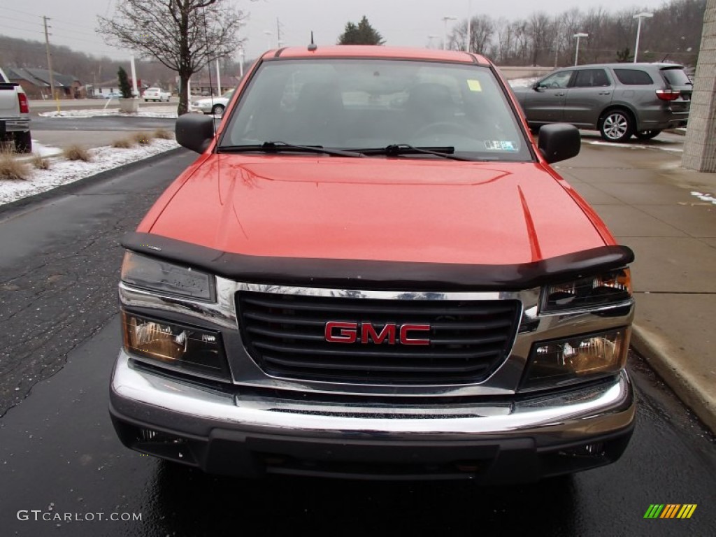 2009 Canyon SLE Regular Cab 4x4 - Red Orange Metallic / Ebony photo #3
