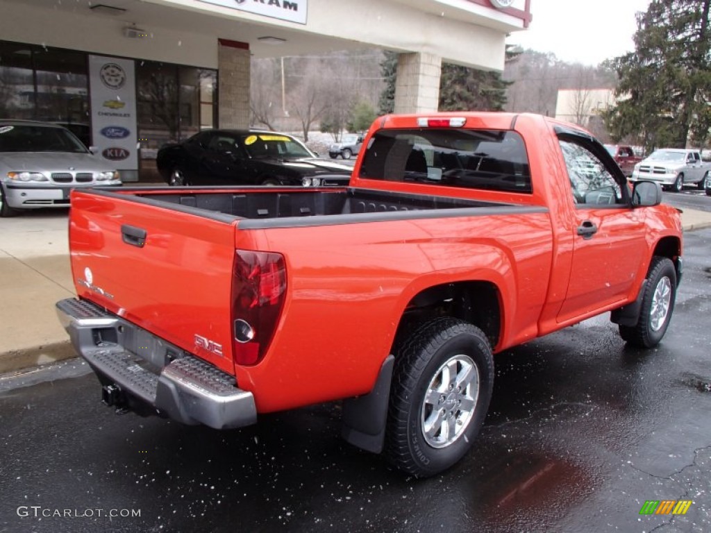 2009 Canyon SLE Regular Cab 4x4 - Red Orange Metallic / Ebony photo #8