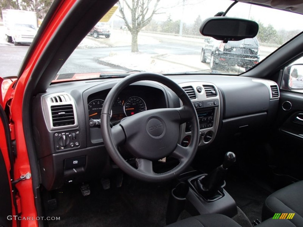2009 Canyon SLE Regular Cab 4x4 - Red Orange Metallic / Ebony photo #10