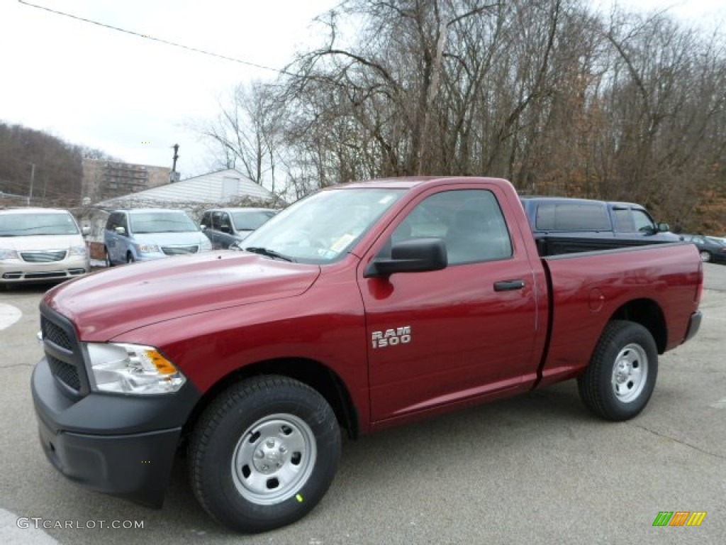 2013 1500 Tradesman Regular Cab 4x4 - Deep Cherry Red Pearl / Black/Diesel Gray photo #1