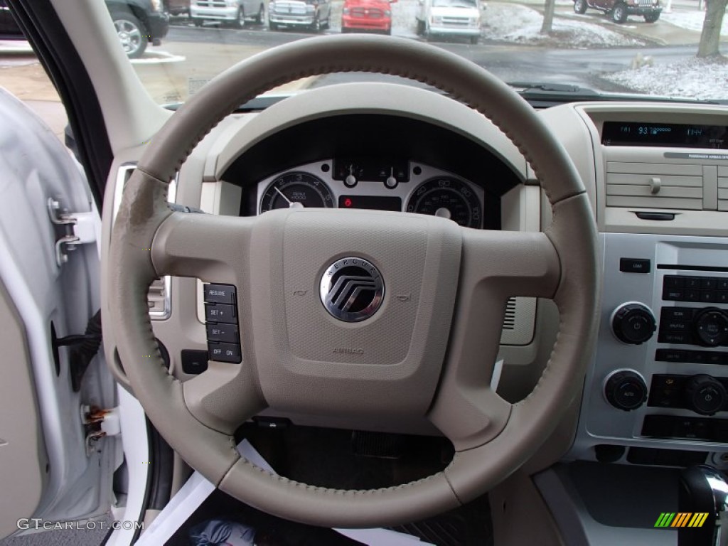 2008 Mercury Mariner Hybrid 4WD Stone Steering Wheel Photo #78769907