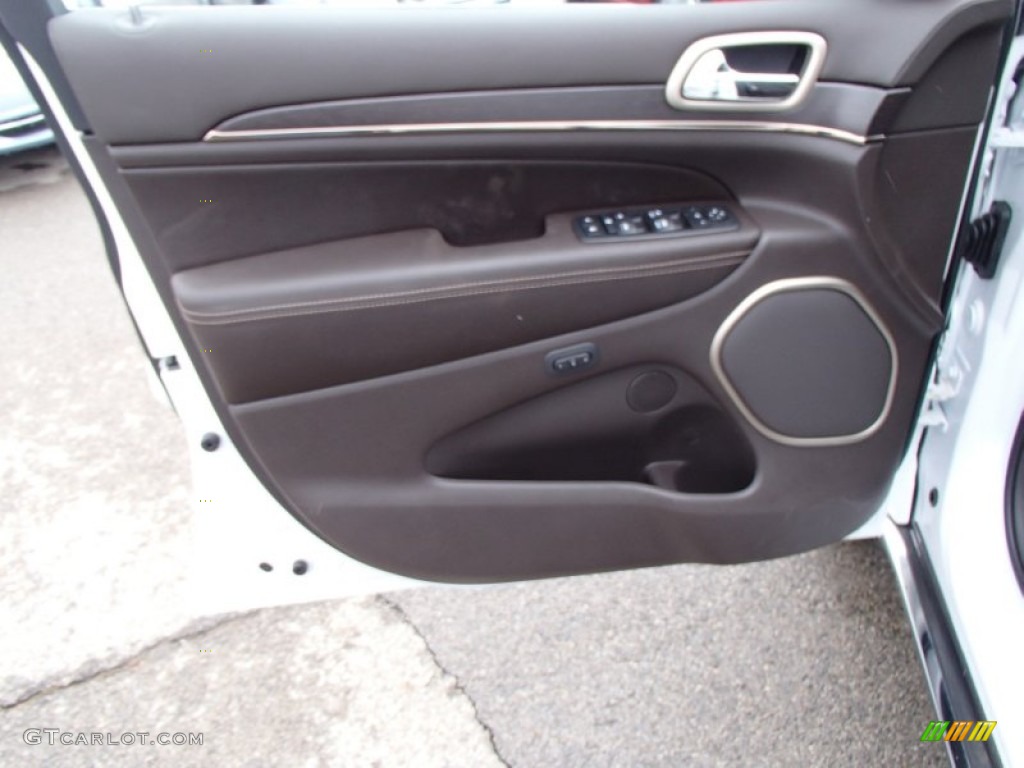 2014 Jeep Grand Cherokee Summit 4x4 Summit Grand Canyon Jeep Brown Natura Leather Door Panel Photo #78770234