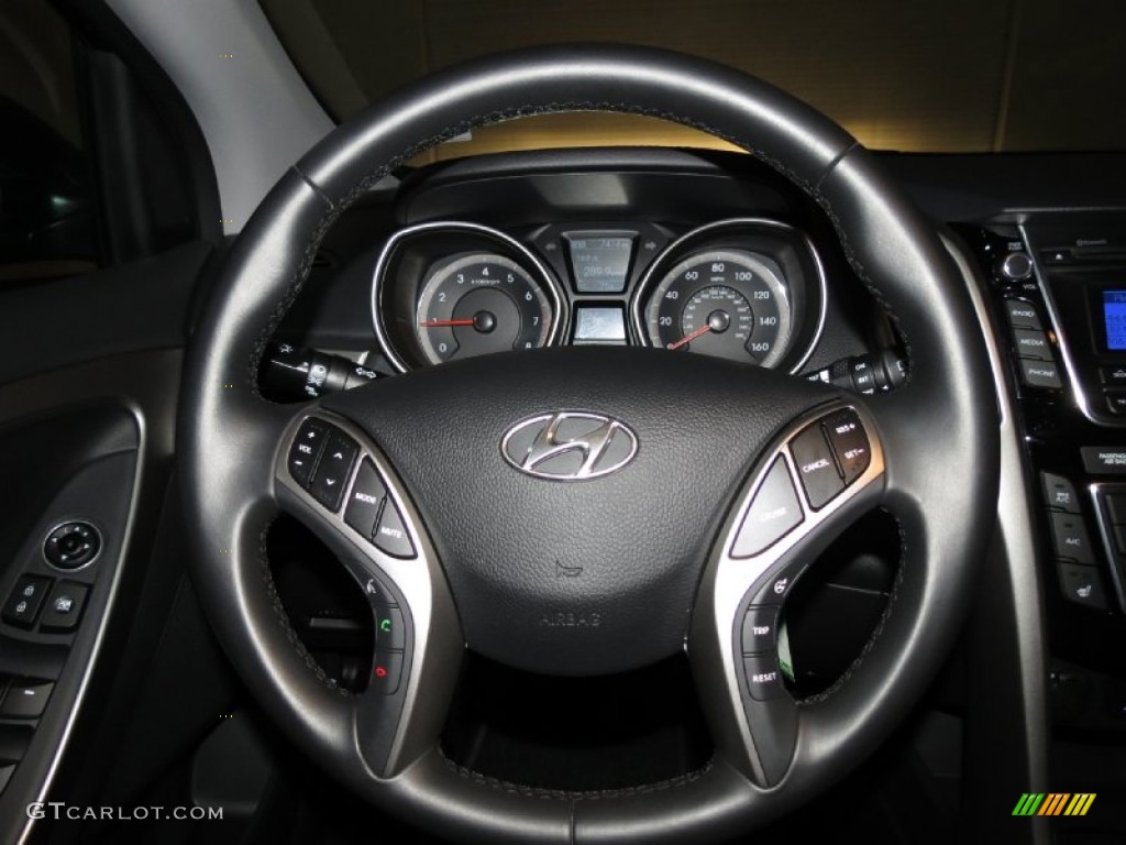 2013 Hyundai Elantra GT Black Steering Wheel Photo #78772520