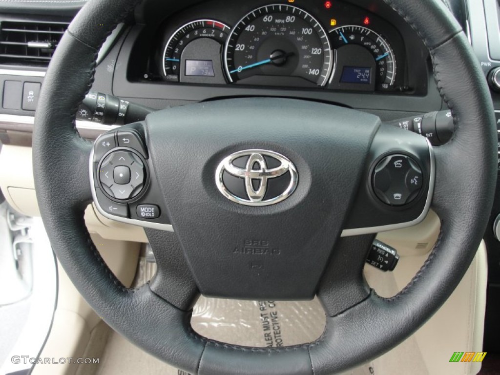2012 Toyota Camry XLE Ivory Steering Wheel Photo #78774065