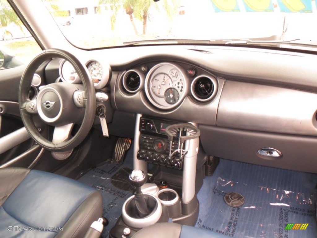 2005 Mini Cooper S Hardtop Lapis Blue/Panther Black Dashboard Photo #78774553