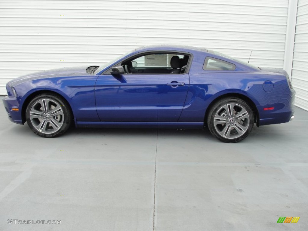 2014 Mustang V6 Coupe - Deep Impact Blue / Charcoal Black photo #6