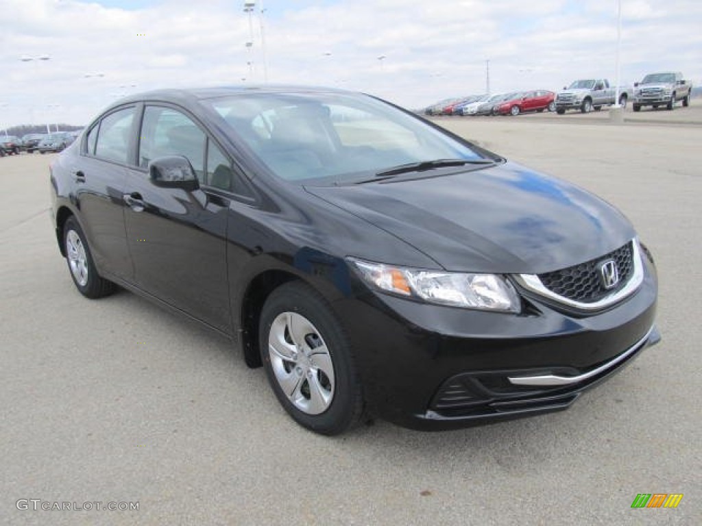Crystal Black Pearl 2013 Honda Civic LX Sedan Exterior Photo #78775332