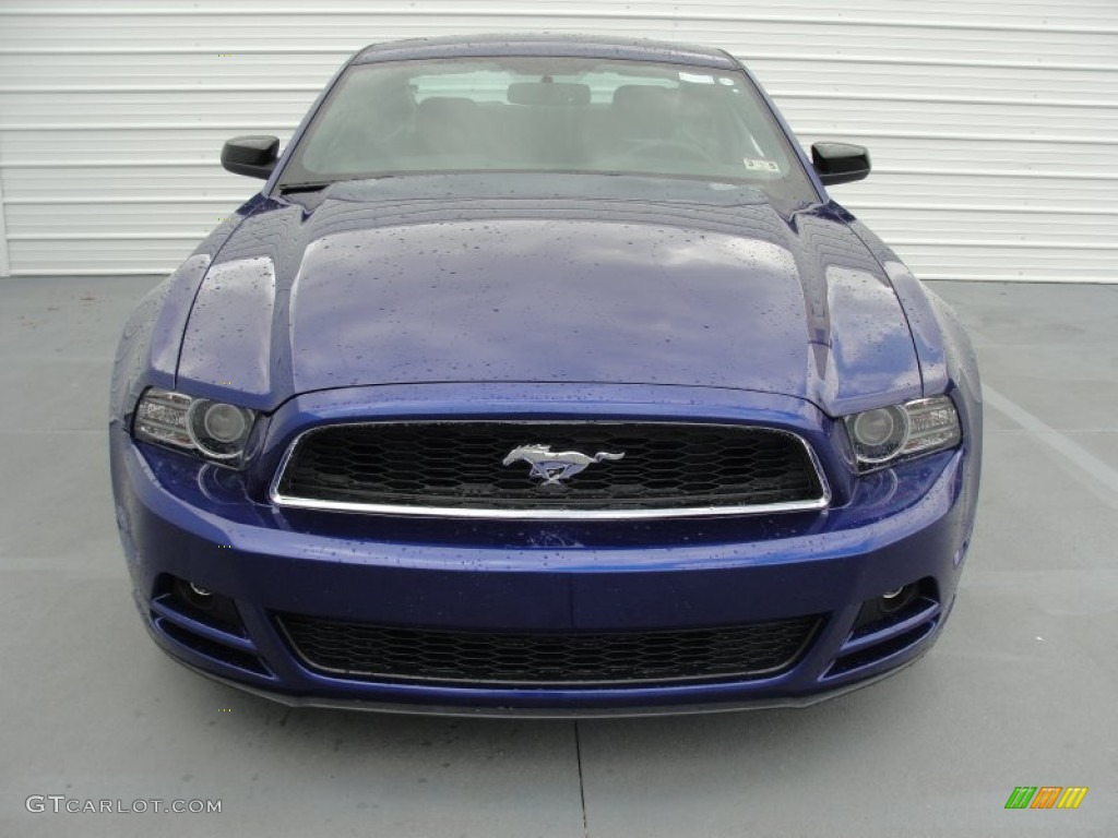 2014 Mustang V6 Coupe - Deep Impact Blue / Charcoal Black photo #8