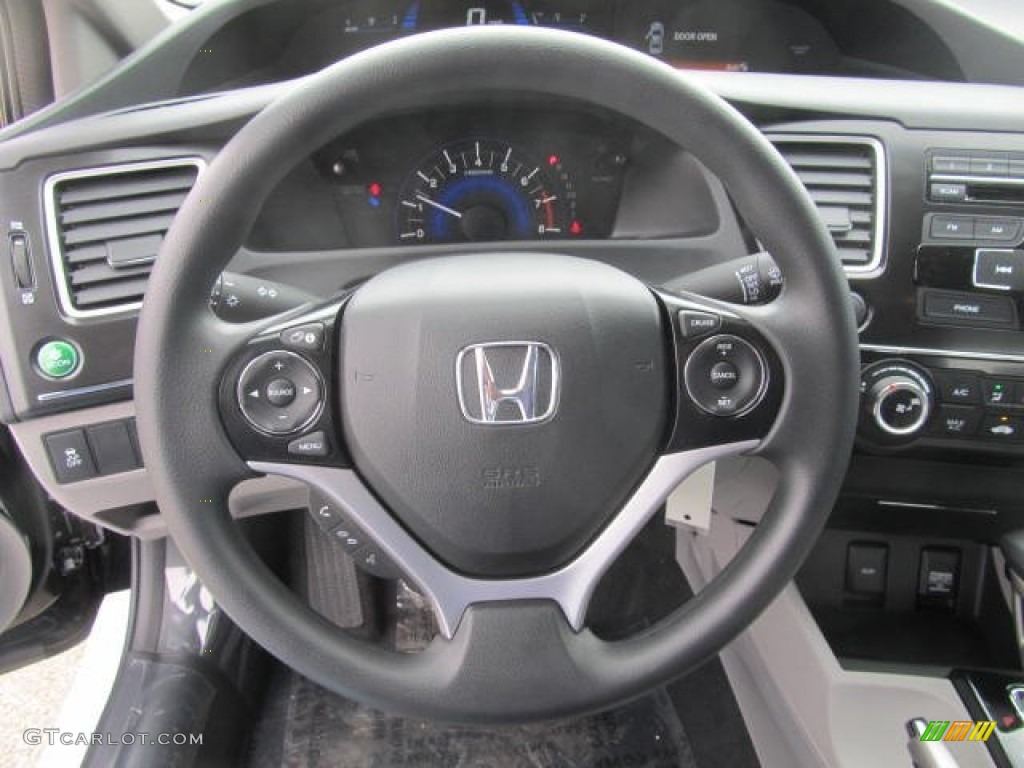 2013 Honda Civic LX Sedan Gray Steering Wheel Photo #78775433