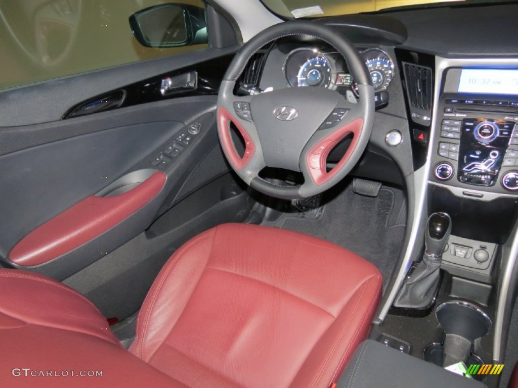 2011 Sonata Limited 2.0T - Midnight Black / Wine photo #14