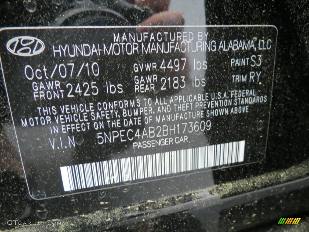 2011 Sonata Limited 2.0T - Midnight Black / Wine photo #24