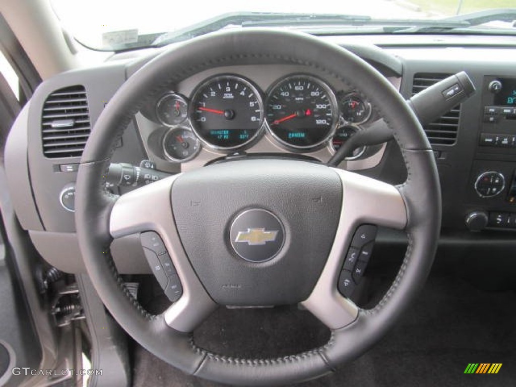 2013 Chevrolet Silverado 1500 LT Extended Cab 4x4 Ebony Steering Wheel Photo #78778877