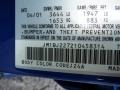 24A: Laser Blue Mica 2001 Mazda Protege MP3 Color Code
