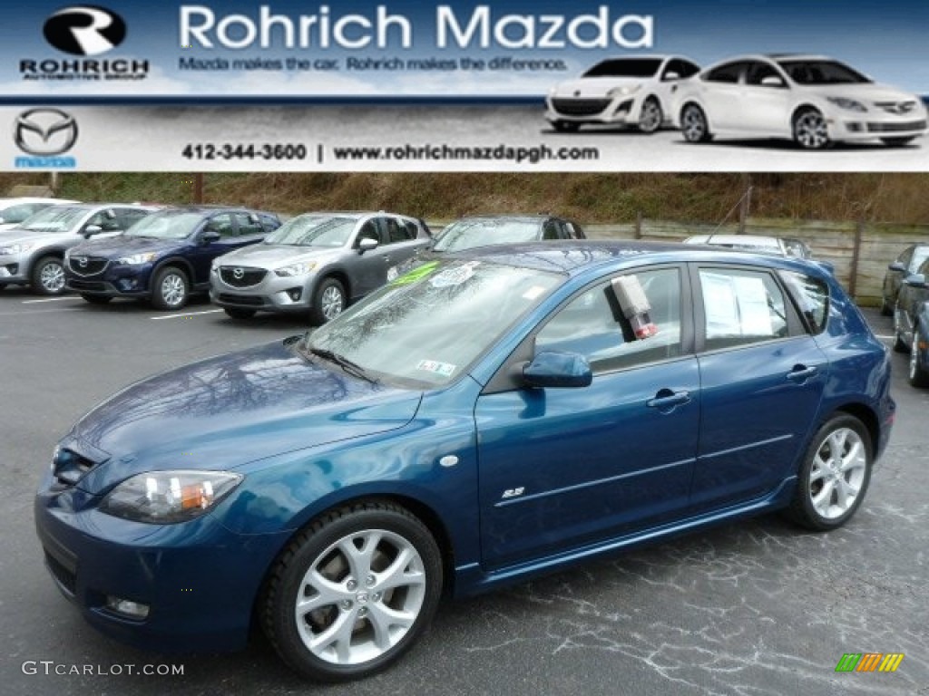 2007 MAZDA3 s Sport Hatchback - Phantom Blue Mica / Black photo #1