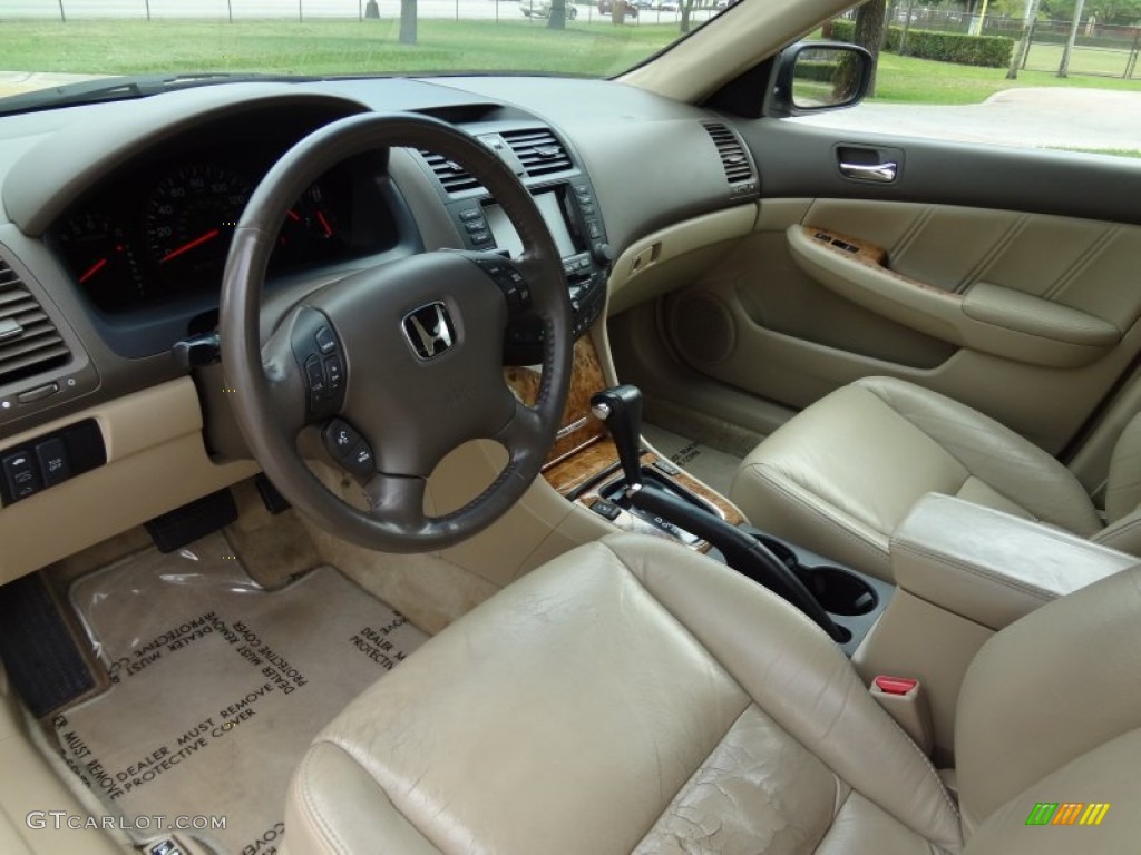 Ivory Interior 2004 Honda Accord EX V6 Sedan Photo #78785594