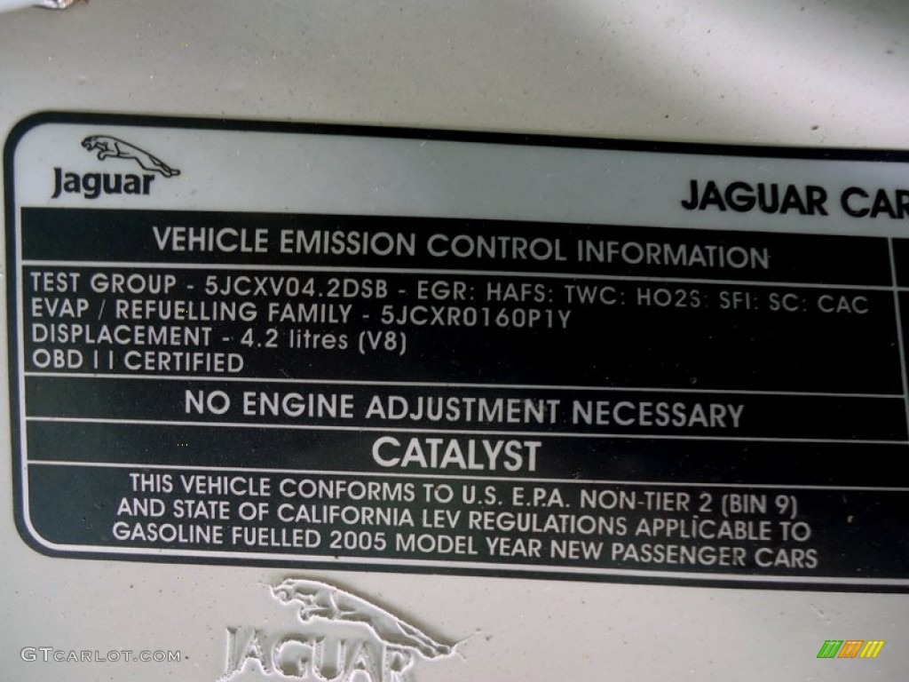 2005 Jaguar XJ Super V8 Info Tag Photos