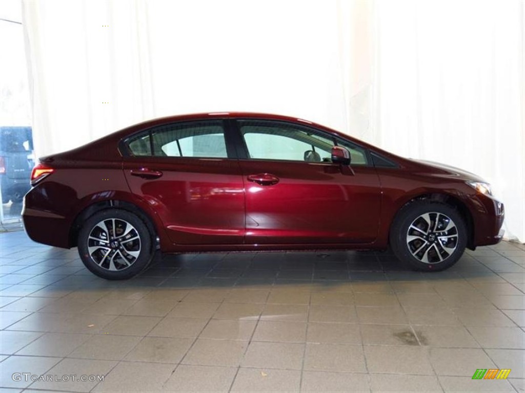 2013 Civic EX Sedan - Crimson Red Pearl / Beige photo #2