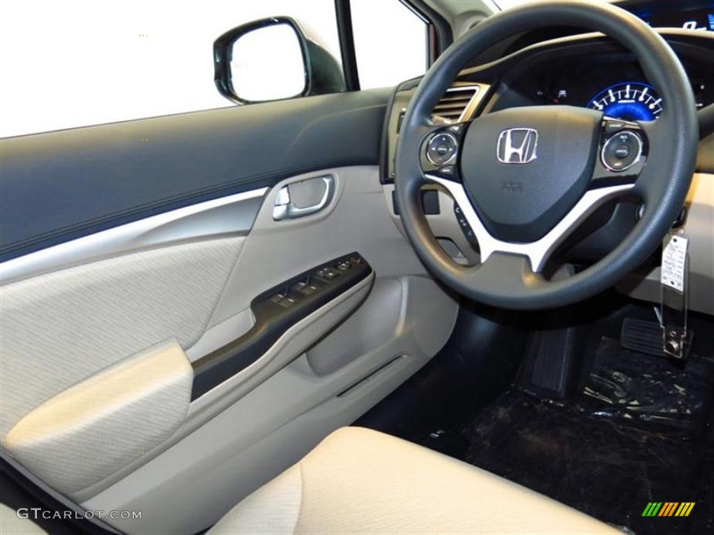 2013 Civic EX Sedan - Crimson Red Pearl / Beige photo #5
