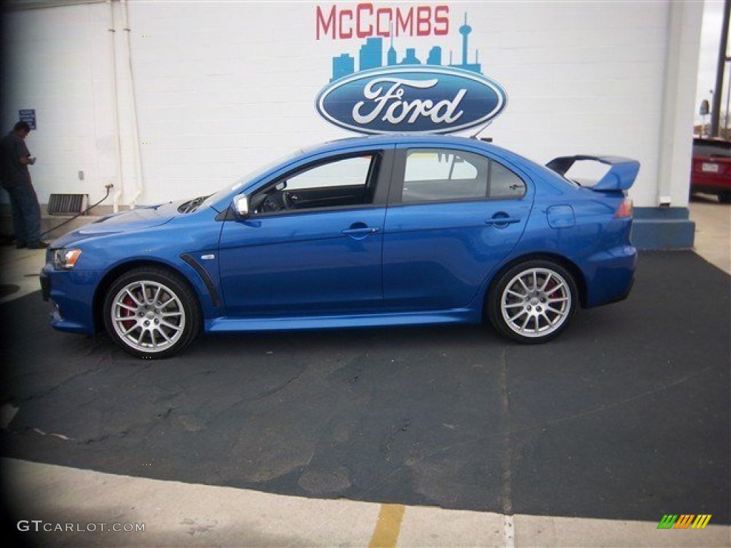 2012 Lancer Evolution GSR - Octane Blue / Black Recaro photo #9