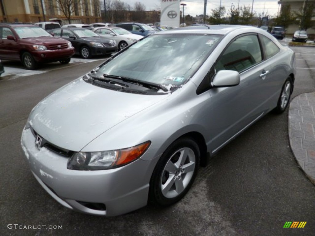 2007 Civic EX Coupe - Alabaster Silver Metallic / Gray photo #3