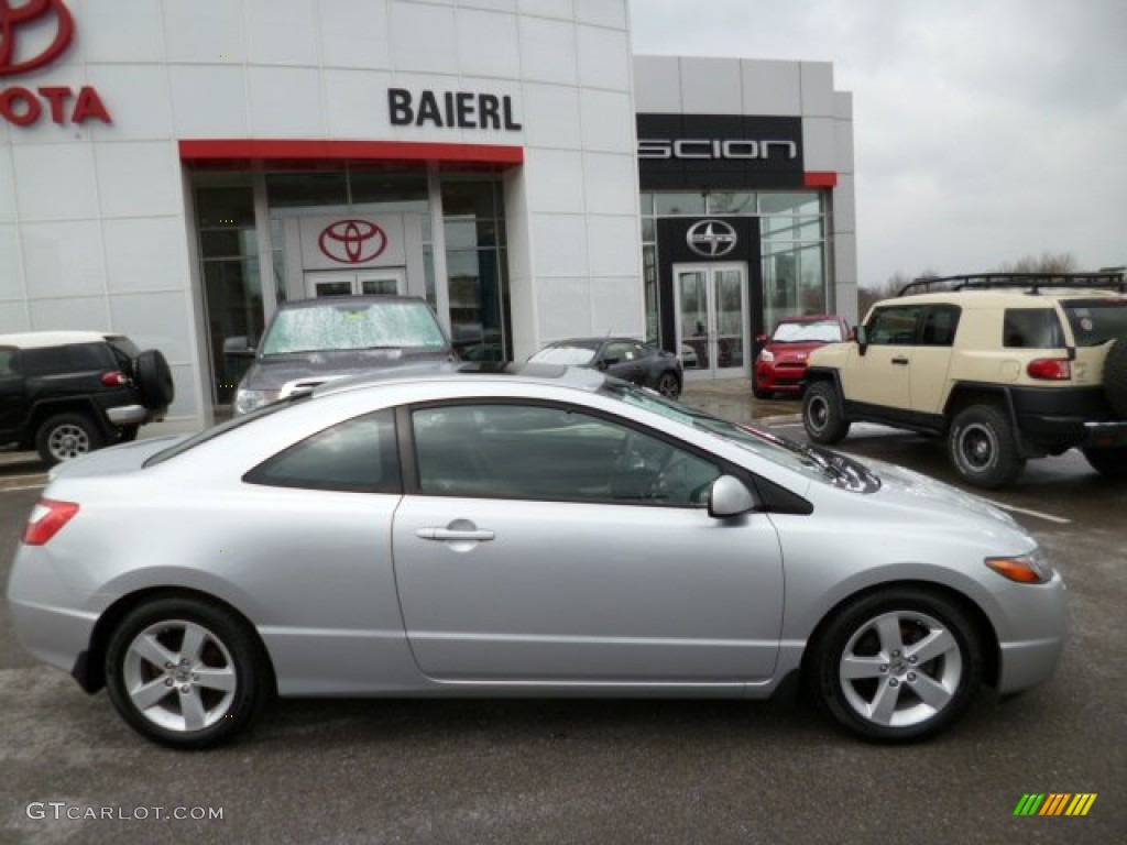 2007 Civic EX Coupe - Alabaster Silver Metallic / Gray photo #8