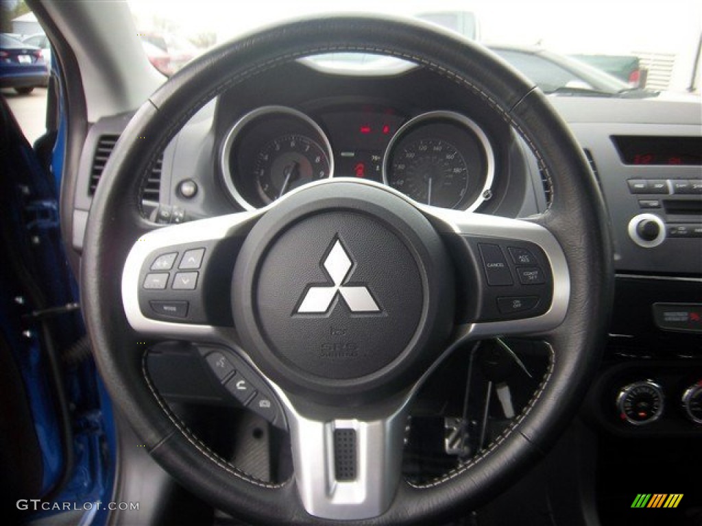2012 Mitsubishi Lancer Evolution GSR Black Recaro Steering Wheel Photo #78790525