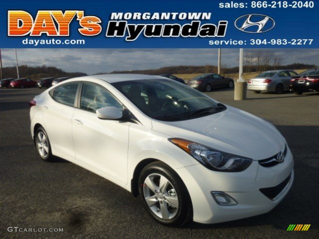 2013 Elantra GLS - Shimmering White / Beige photo #1