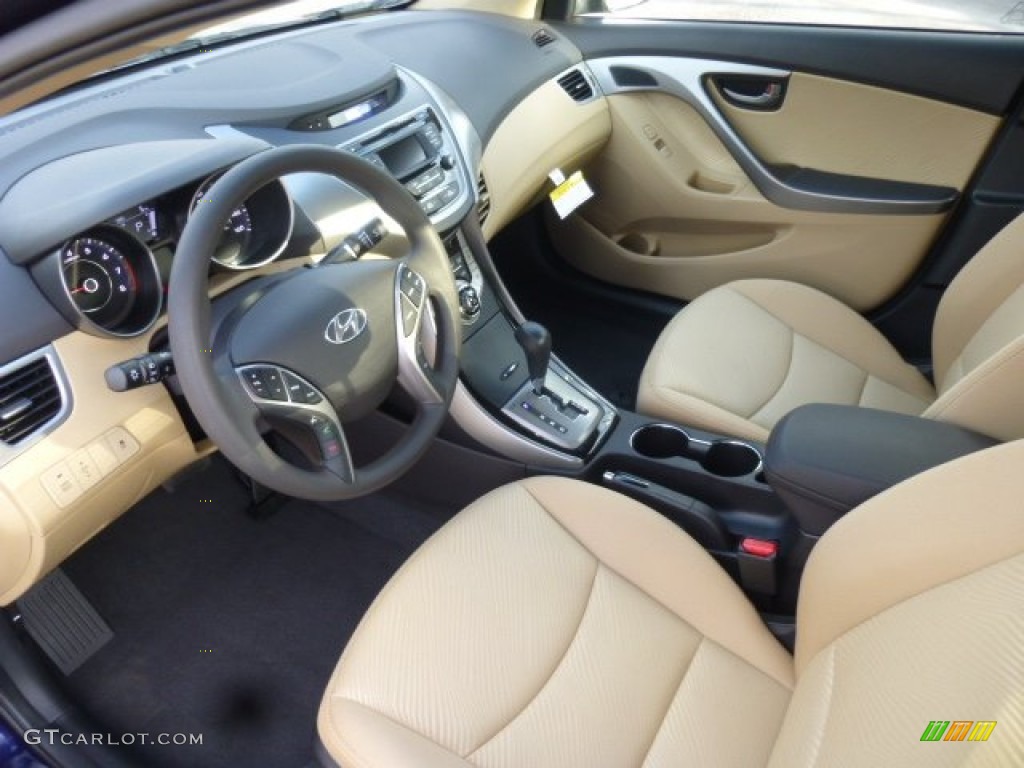 Beige Interior 2013 Hyundai Elantra GLS Photo #78791846