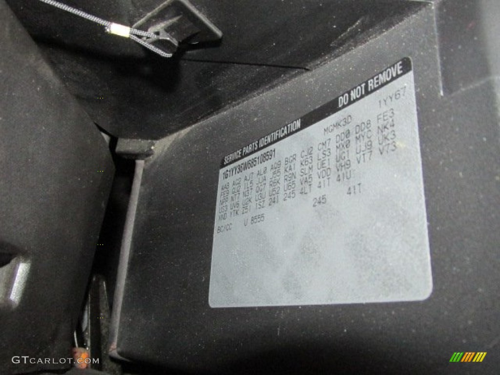 2008 Corvette Color Code 8555 for Black Photo #78794706